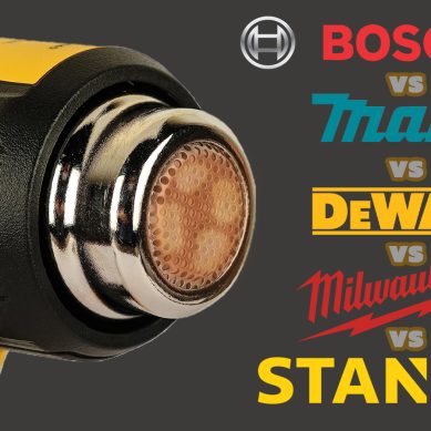 เปรียบเทียบ 5 ยี่ห้อ เครื่องเป่าลมร้อน Bosch Makita Stanley Milwaukee Dewalt